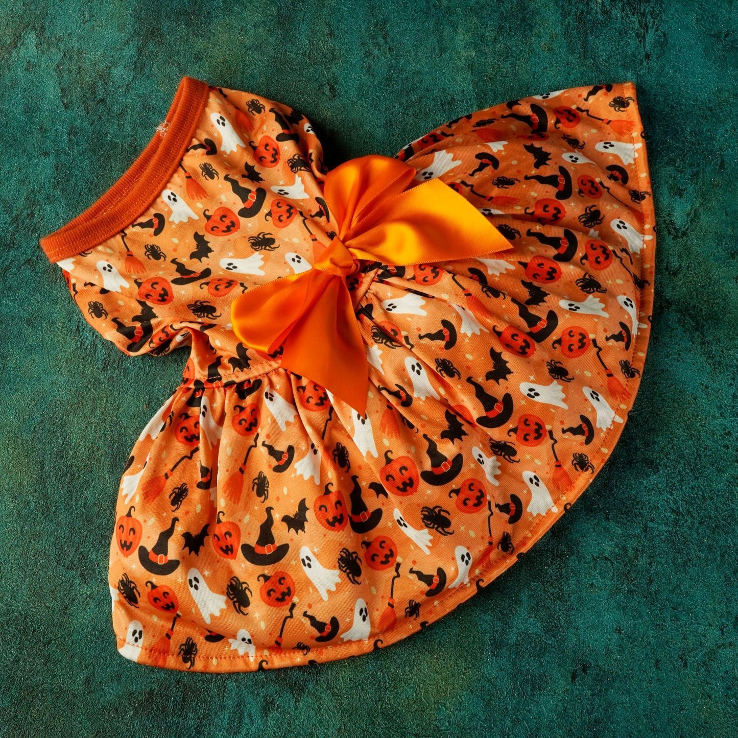 Pet Clothing Halloween Party Dress in Orange and several sizes.