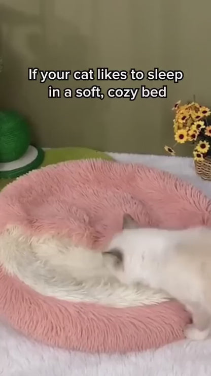 2 In 1 Dog And Cat Bed Pet Winter Bed Round Plush Warm Bed House Soft Long Plush Pets Bed Pet Products