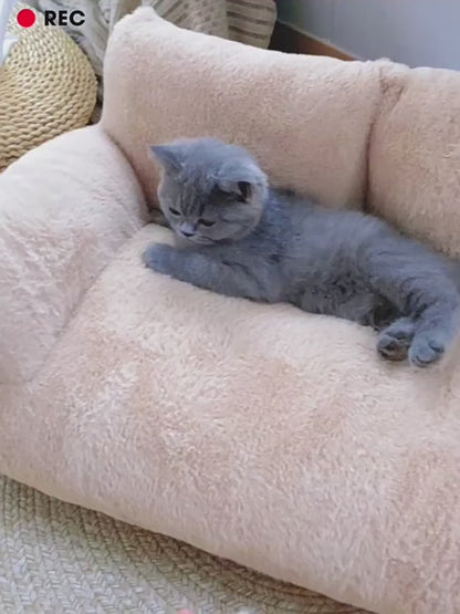 Luxury Cat Bed Sofa Winter Warm Cat Nest Pet Bed For Small Medium Dogs Cats Comfortable Plush Puppy Bed Pet Supplies